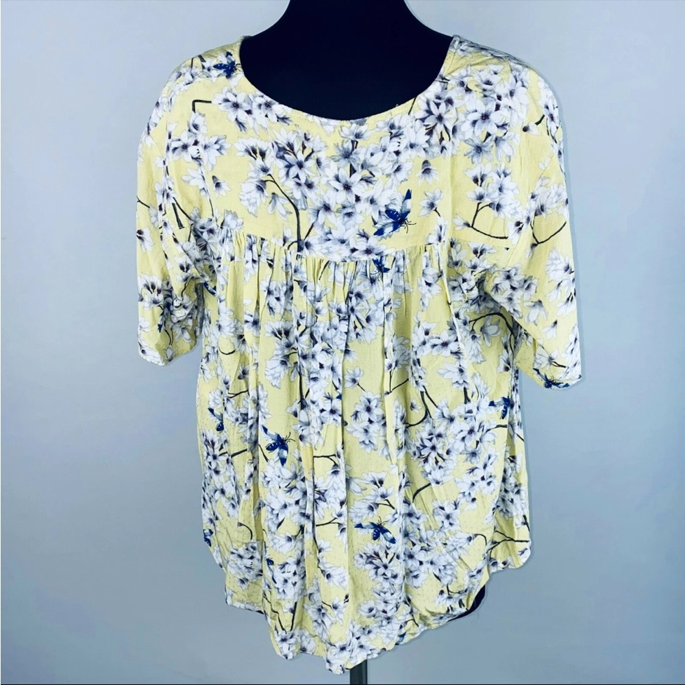Floral Yellow and Purple Top - Picture 6 of 7